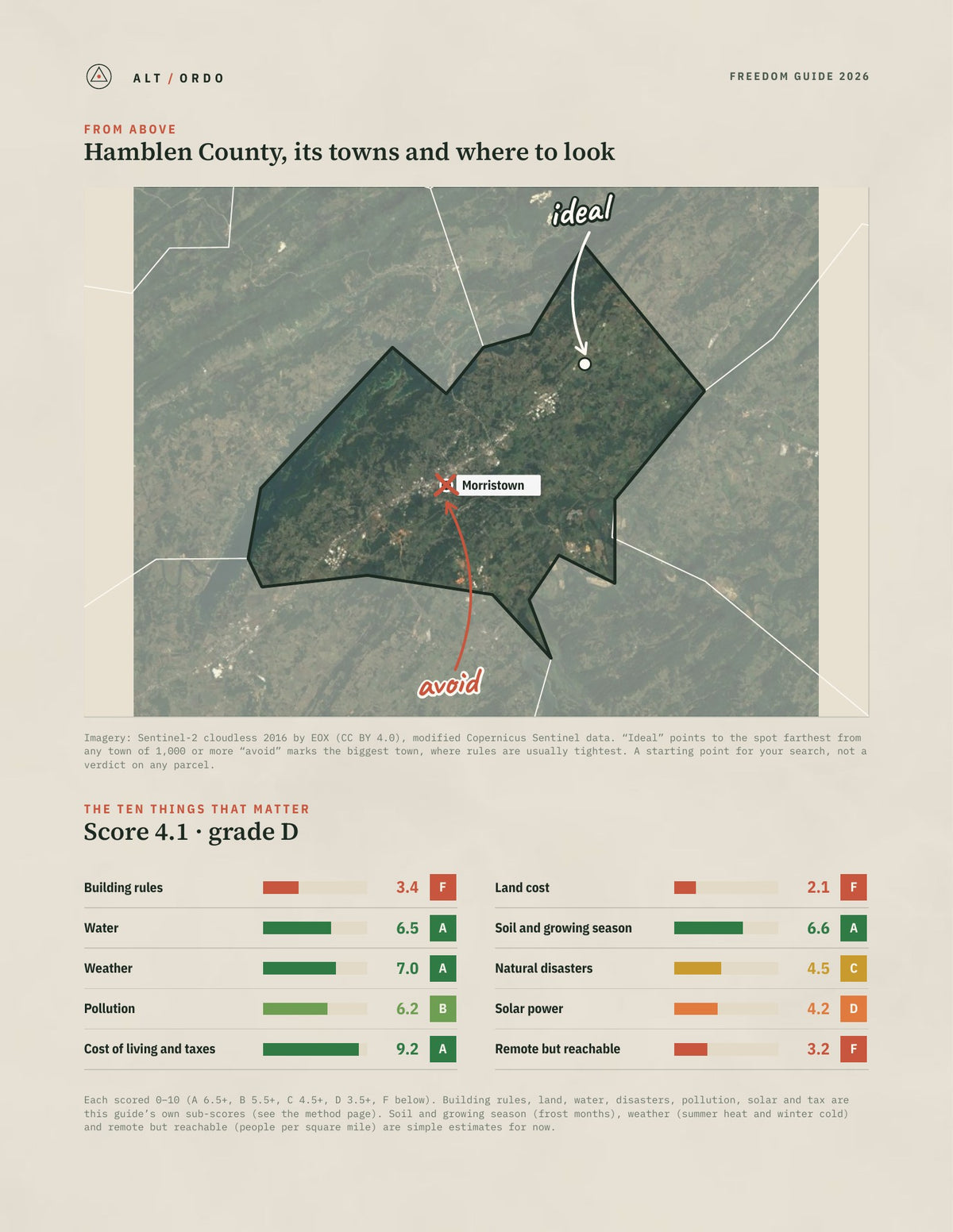 Hamblen County, Tennessee Off-Grid Guide 2026 from above
