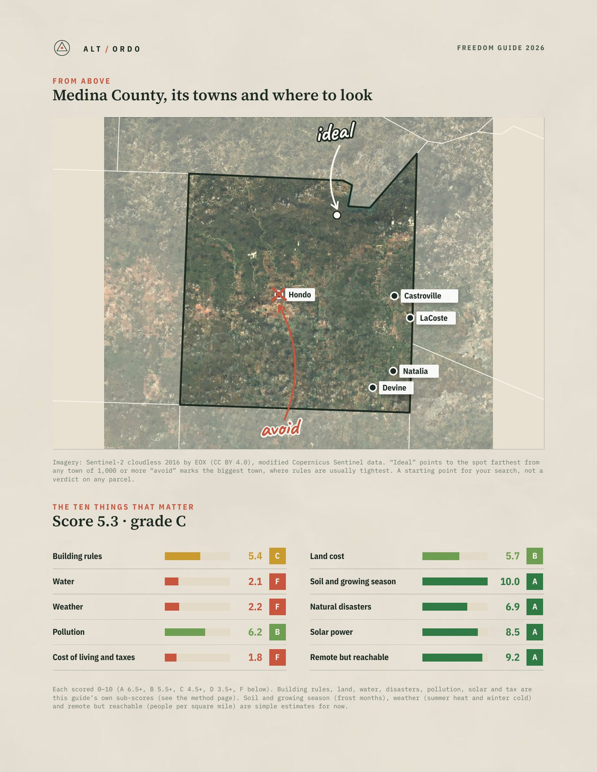 Medina County, Texas Off-Grid Guide 2026 from above