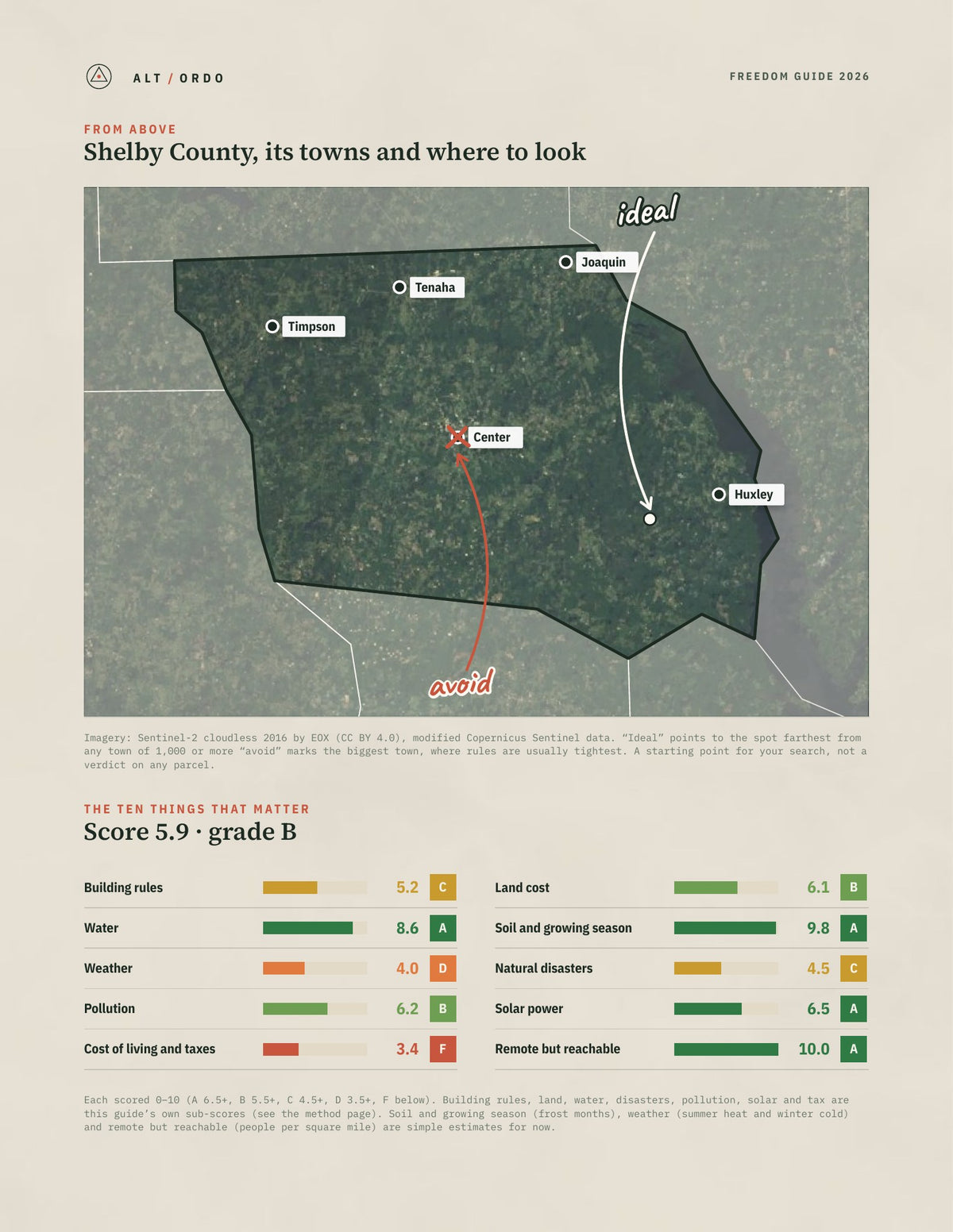 Shelby County, Texas Off-Grid Guide 2026 from above