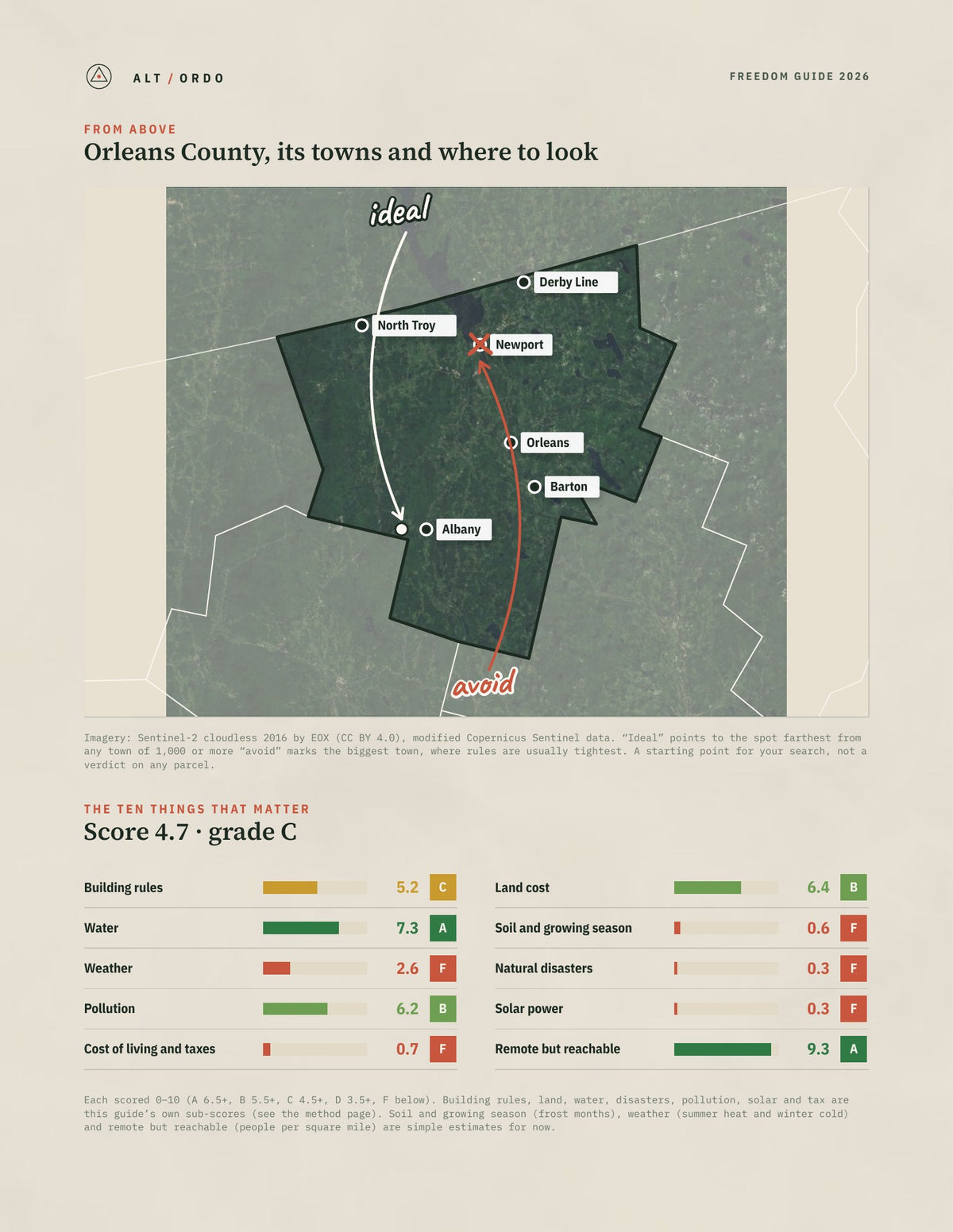 Orleans County, Vermont Off-Grid Guide 2026 from above