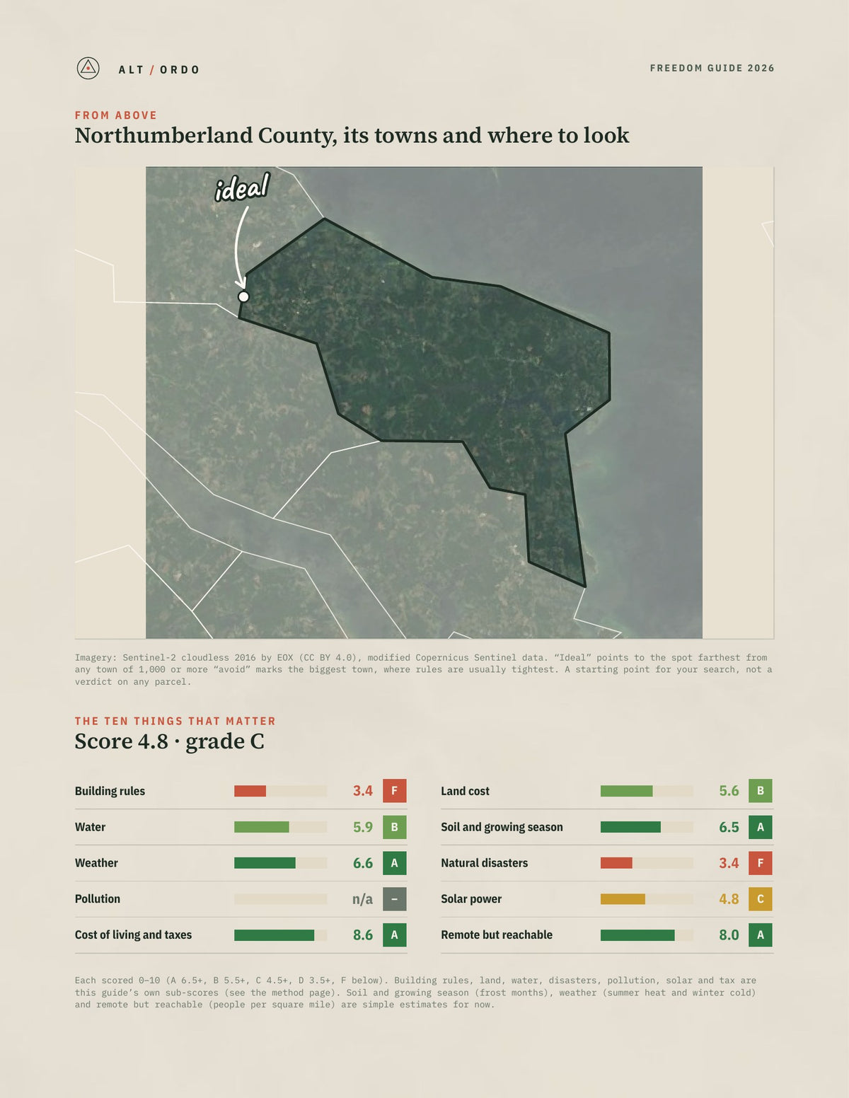 Northumberland County, Virginia Off-Grid Guide 2026 from above