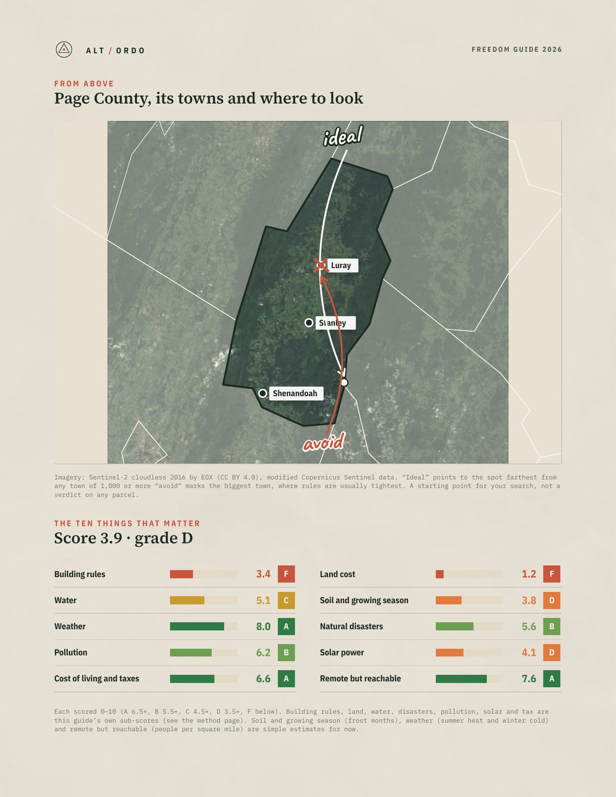 Page County, Virginia Off-Grid Guide 2026 from above