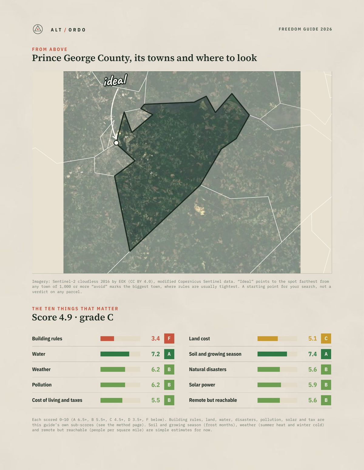Prince George County, Virginia Off-Grid Guide 2026 from above