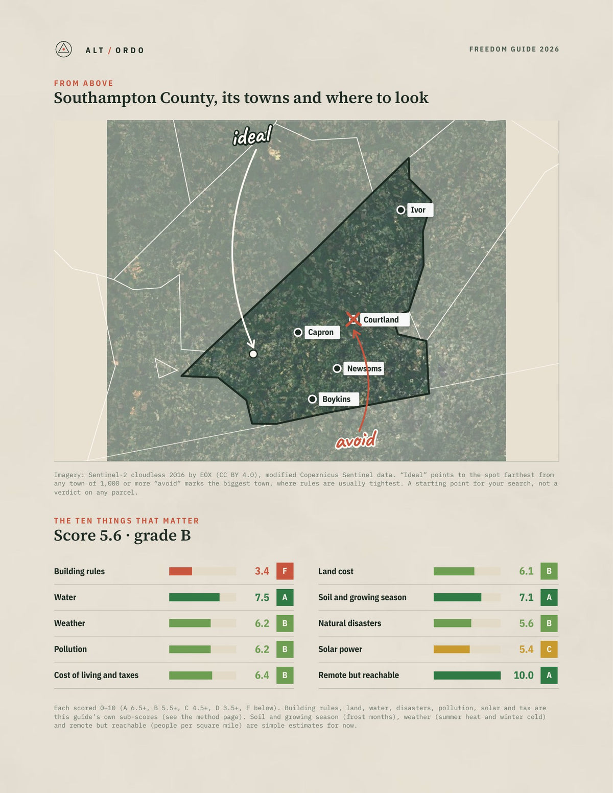 Southampton County, Virginia Off-Grid Guide 2026 from above