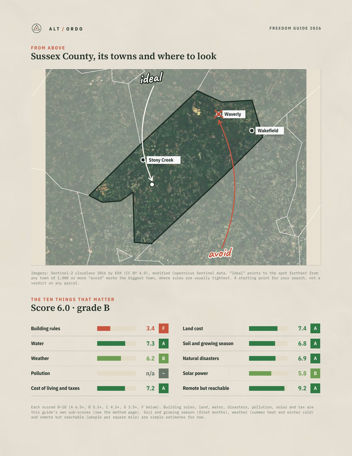 Sussex County, Virginia Off-Grid Guide 2026 from above