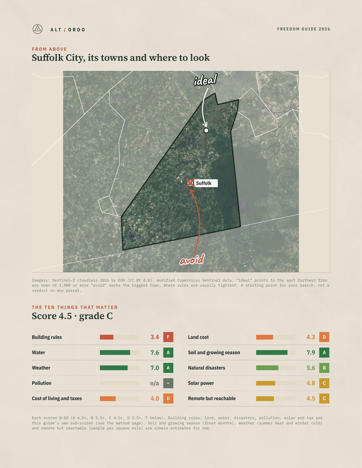 Suffolk City, Virginia Off-Grid Guide 2026 from above