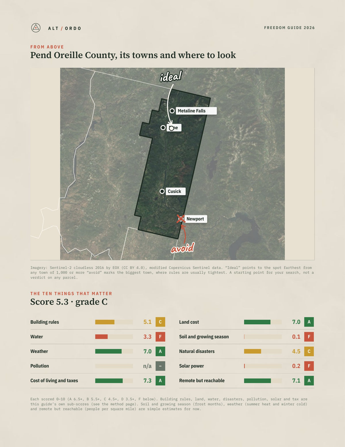 Pend Oreille County, Washington Off-Grid Guide 2026 from above