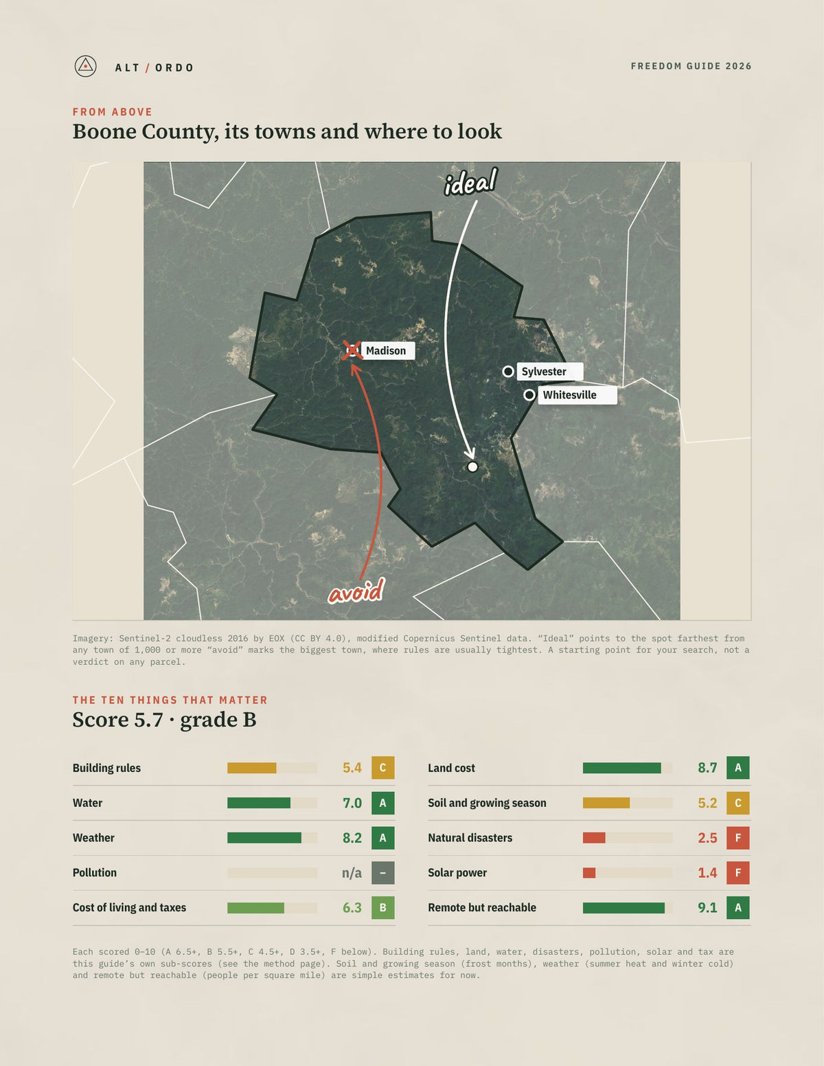 Boone County, West Virginia Off-Grid Guide 2026 from above