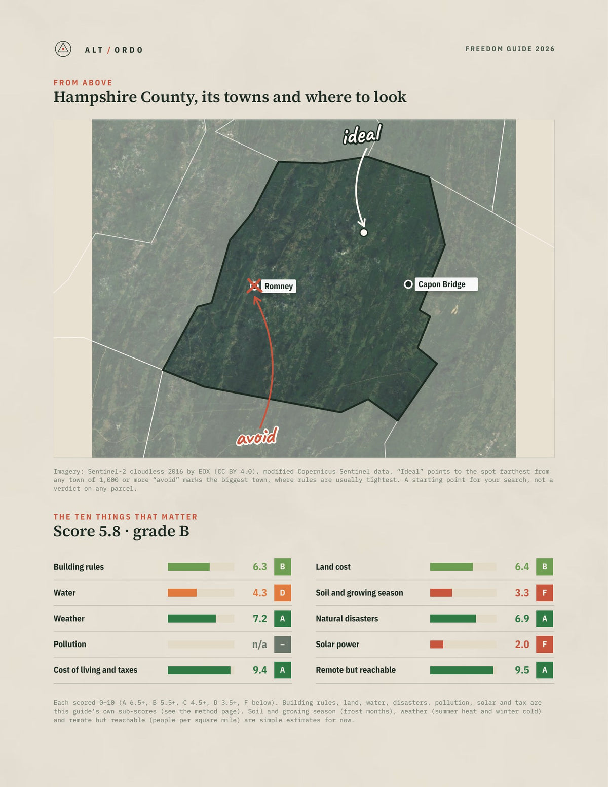 Hampshire County, West Virginia Off-Grid Guide 2026 from above