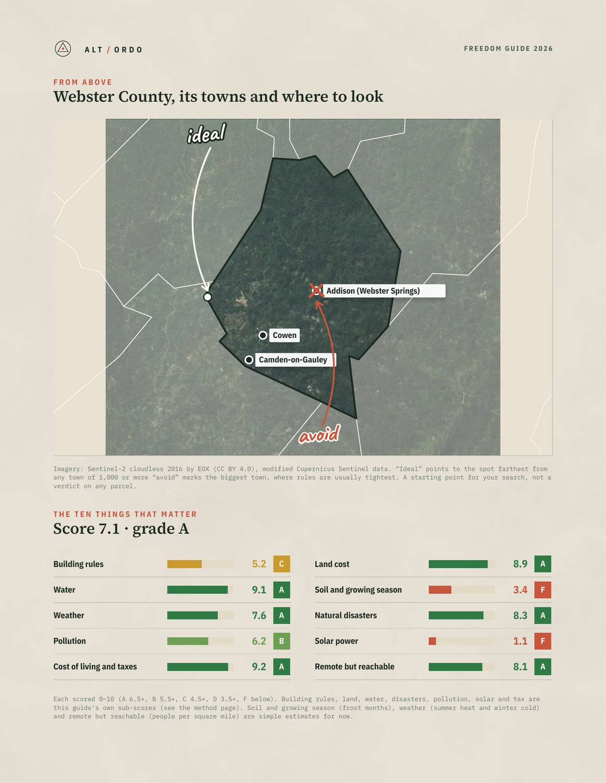 Webster County, West Virginia Off-Grid Guide 2026 from above