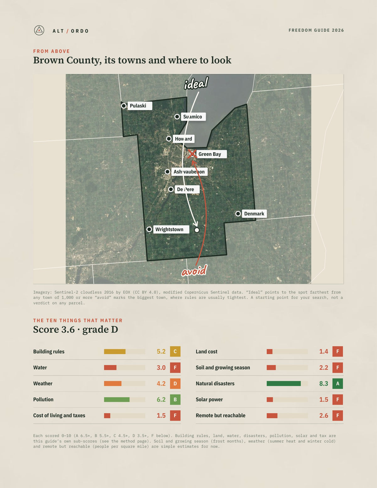 Brown County, Wisconsin Off-Grid Guide 2026 from above