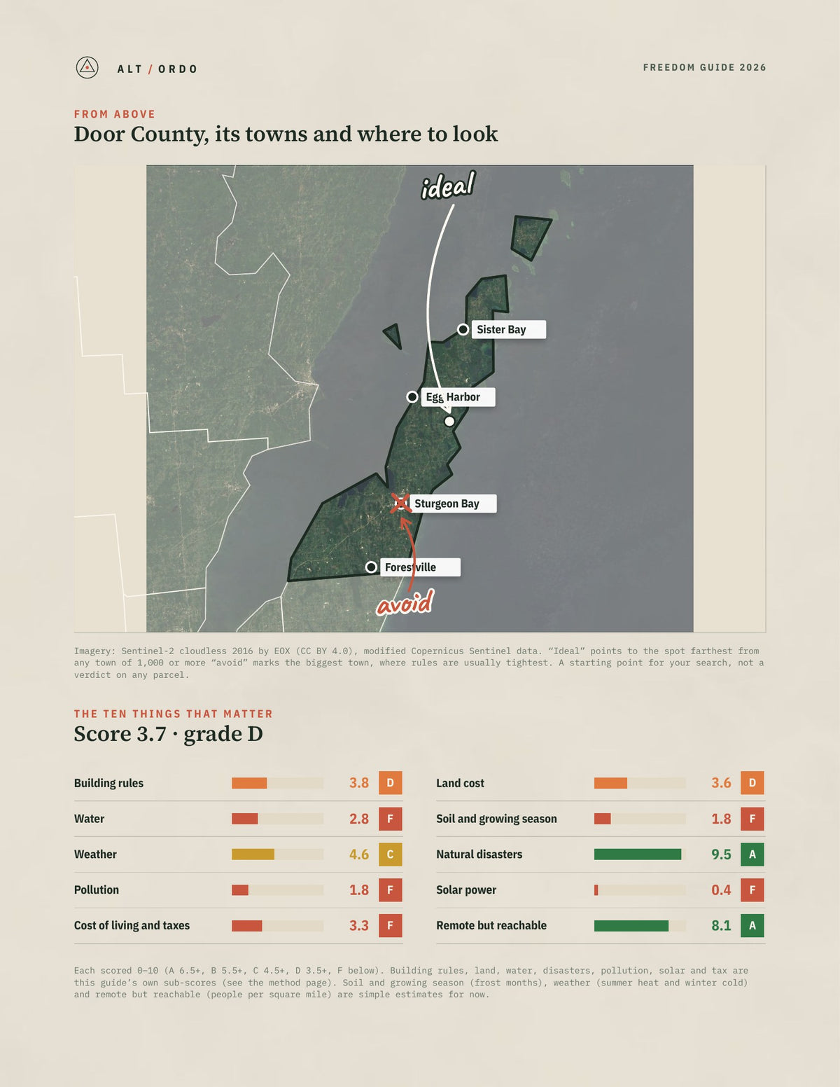 Door County, Wisconsin Off-Grid Guide 2026 from above