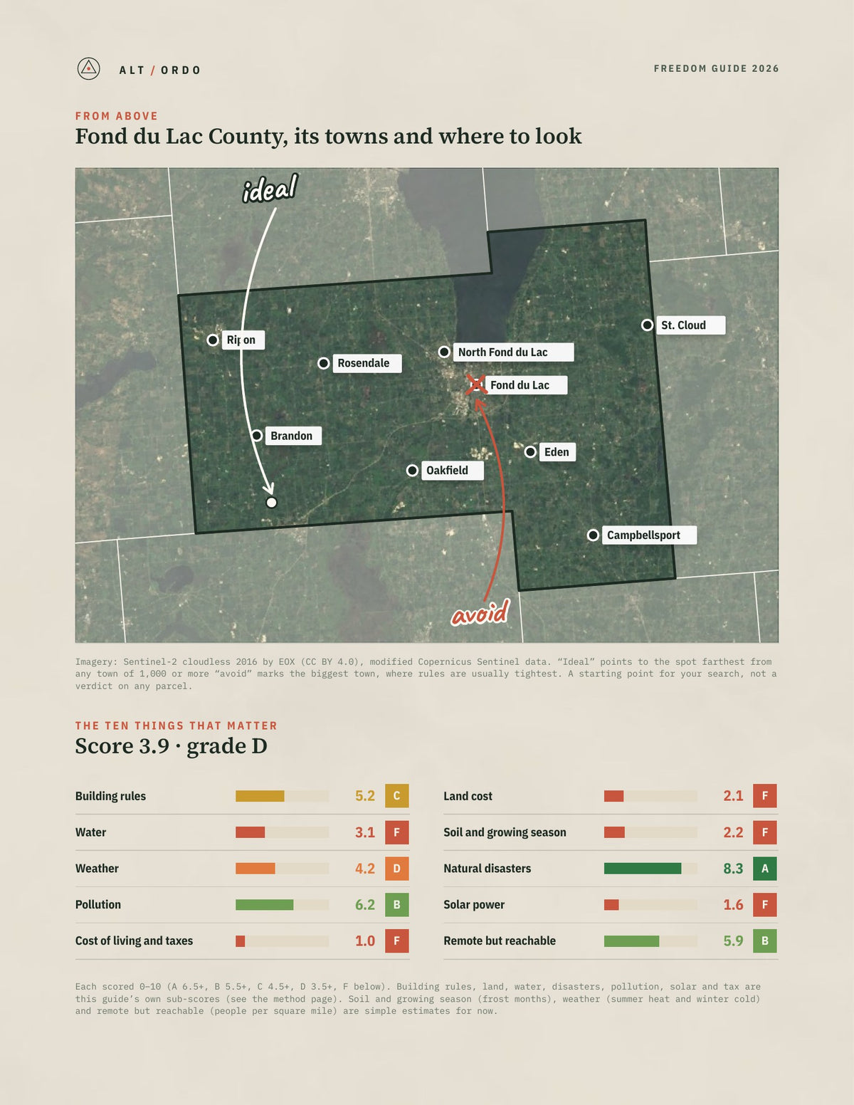 Fond du Lac County, Wisconsin Off-Grid Guide 2026 from above