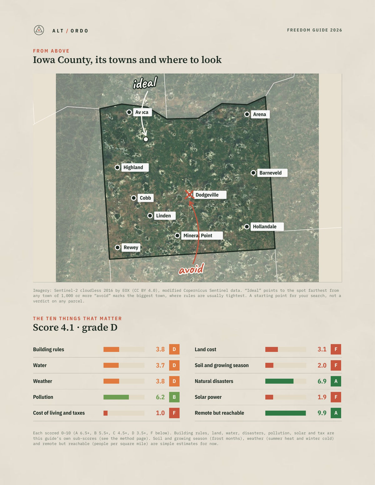 Iowa County, Wisconsin Off-Grid Guide 2026 from above