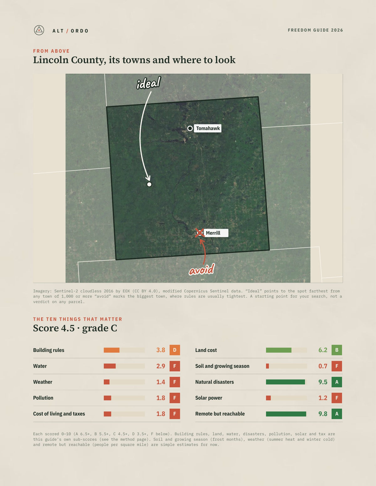 Lincoln County, Wisconsin Off-Grid Guide 2026 from above
