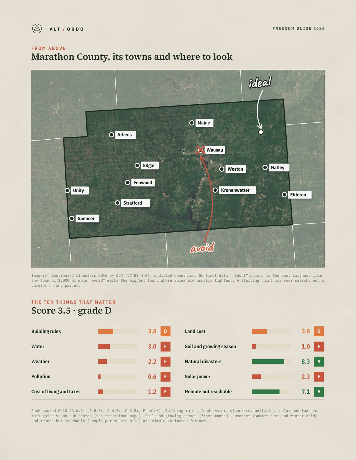Marathon County, Wisconsin Off-Grid Guide 2026 from above