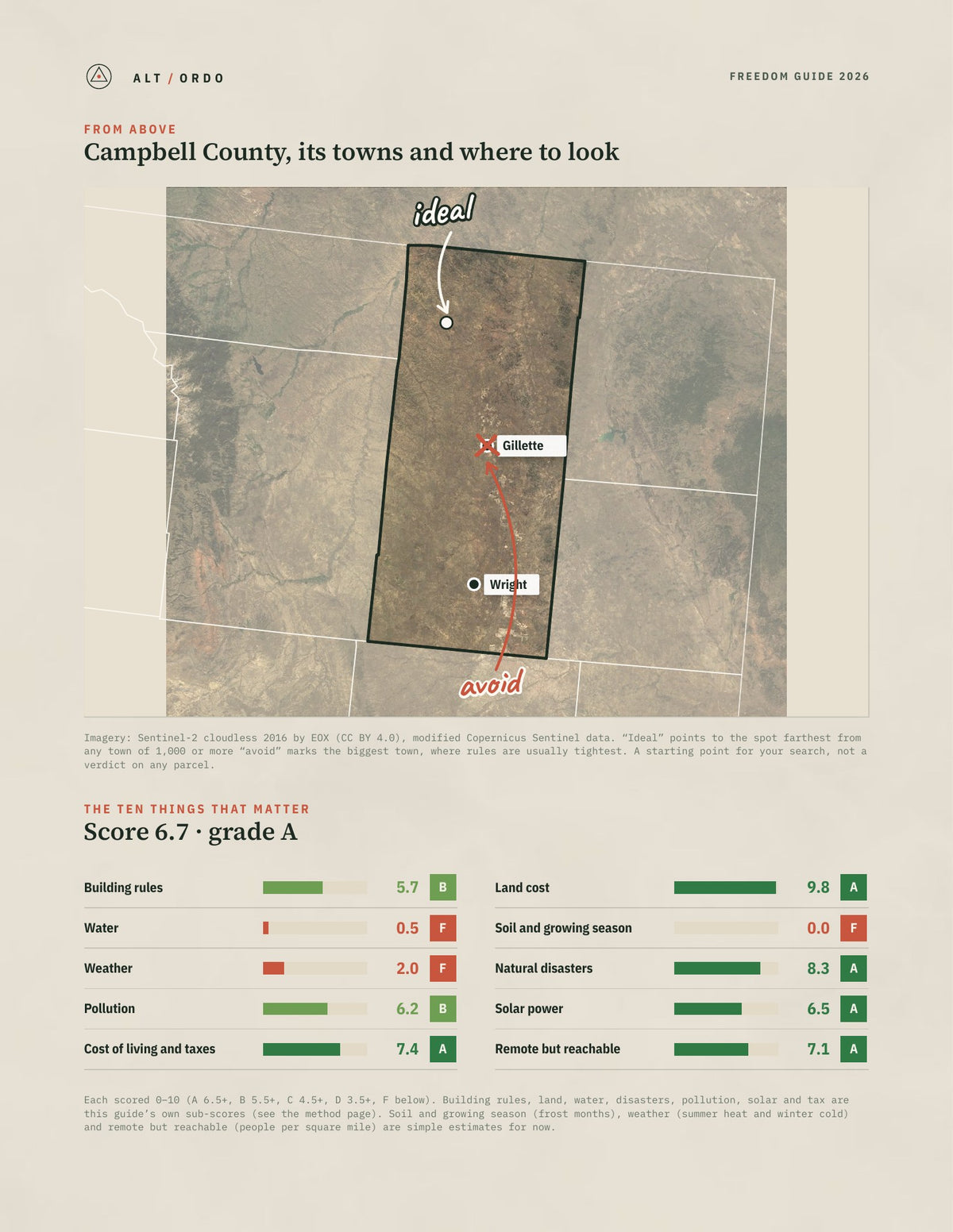 Campbell County, Wyoming Off-Grid Guide 2026 from above
