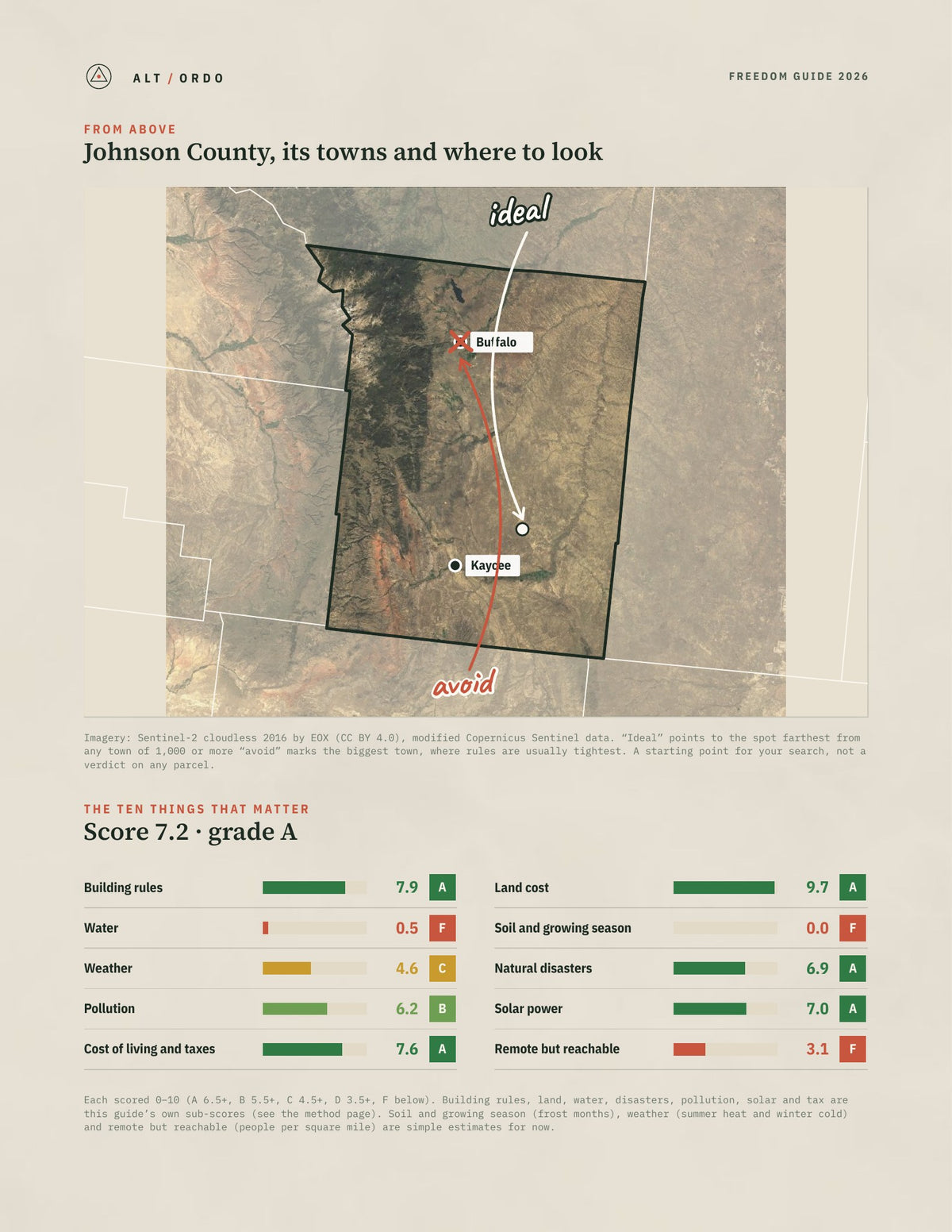 Johnson County, Wyoming Off-Grid Guide 2026 from above