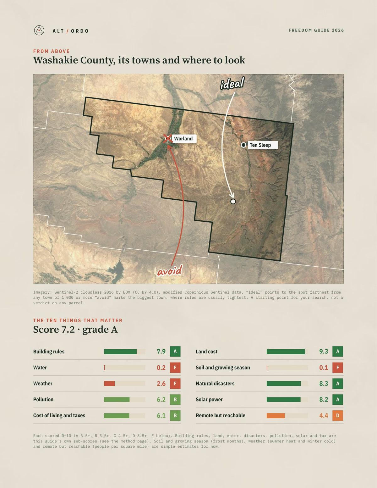 Washakie County, Wyoming Off-Grid Guide 2026 from above
