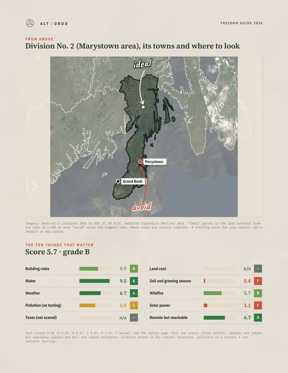 Division No. 2 (Marystown area), Newfoundland and Labrador Off-Grid Guide 2026 from above
