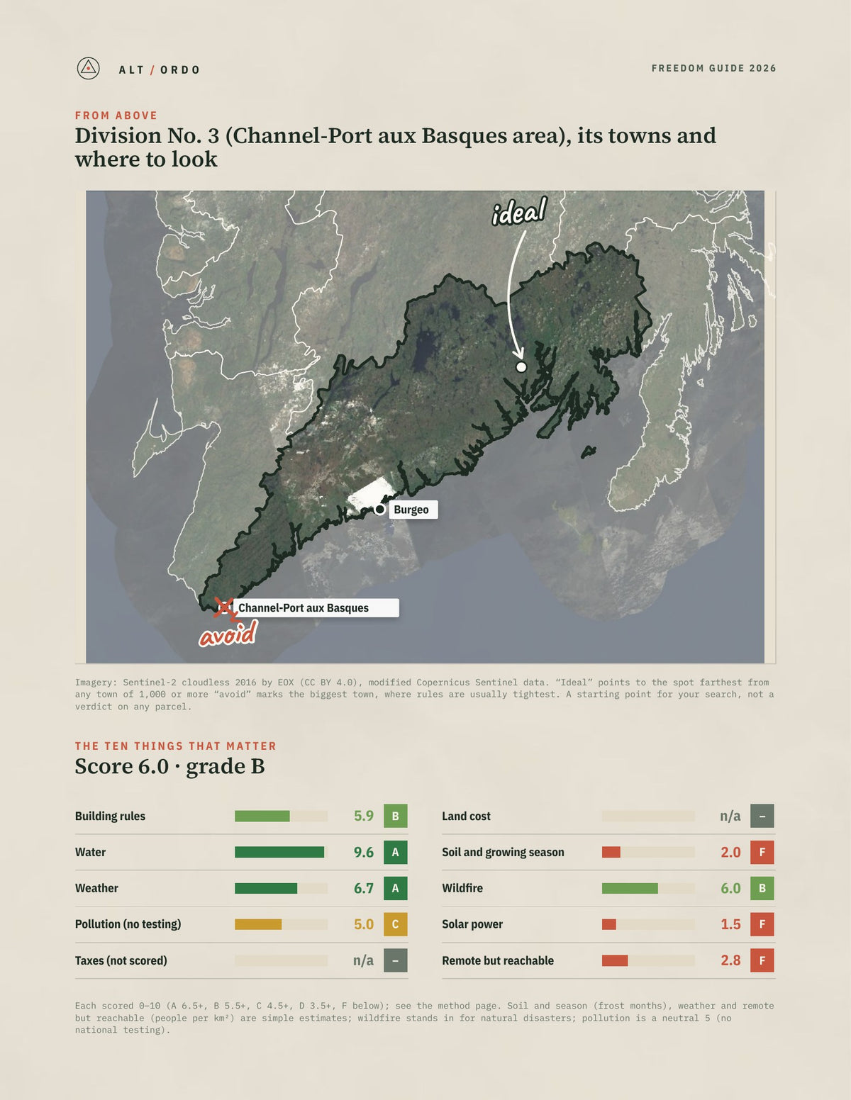 Division No. 3 (Channel-Port aux Basques area), Newfoundland and Labrador Off-Grid Guide 2026 from above