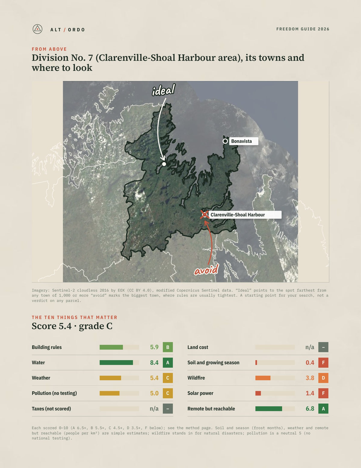 Division No. 7 (Clarenville-Shoal Harbour area), Newfoundland and Labrador Off-Grid Guide 2026 from above