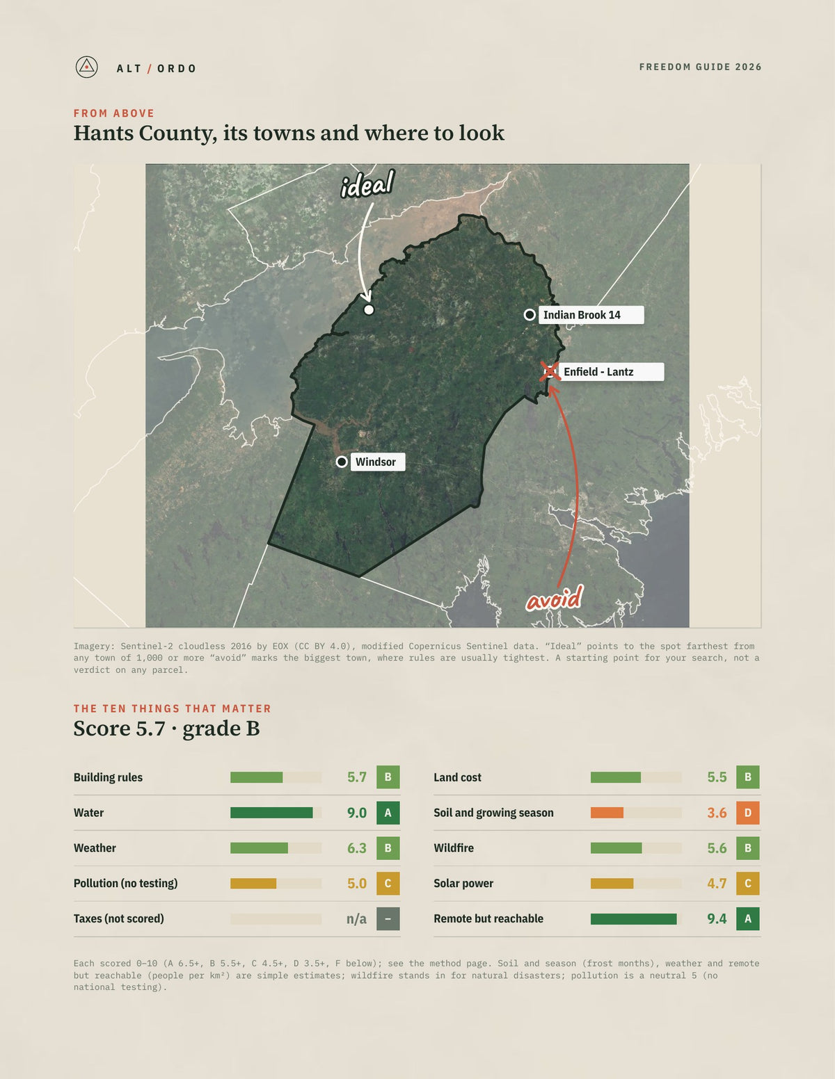 Hants County, Nova Scotia Off-Grid Guide 2026 from above