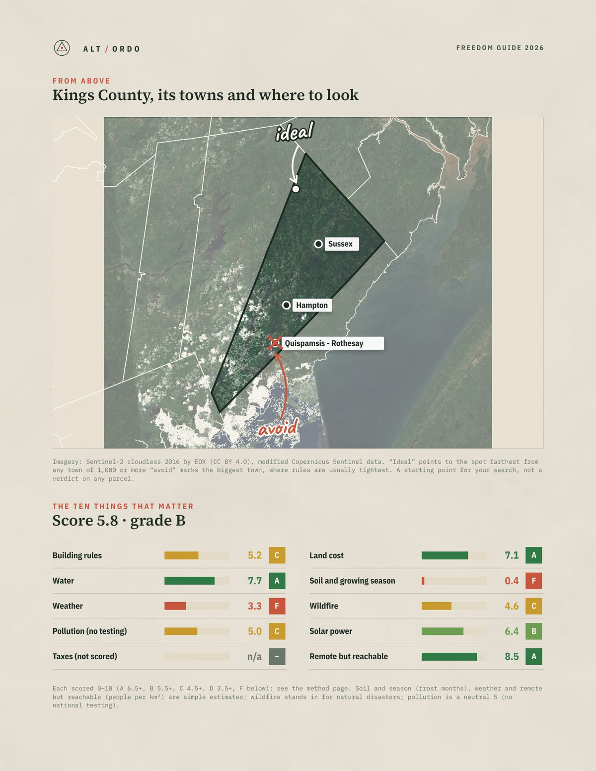 Kings County, New Brunswick Off-Grid Guide 2026 from above