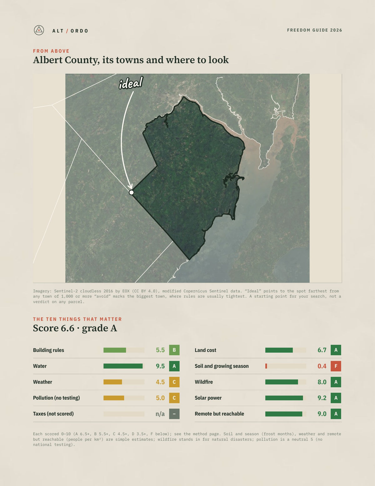 Albert County, New Brunswick Off-Grid Guide 2026 from above