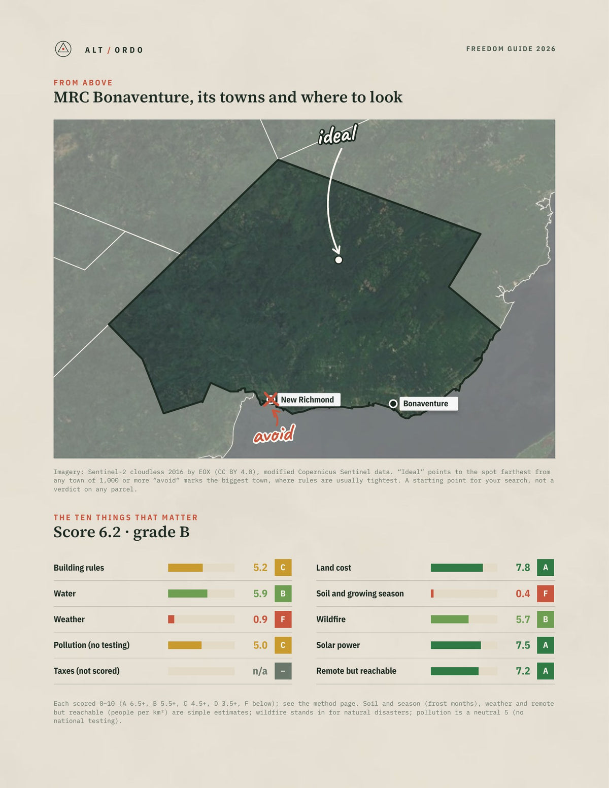 MRC Bonaventure, Quebec Off-Grid Guide 2026 from above