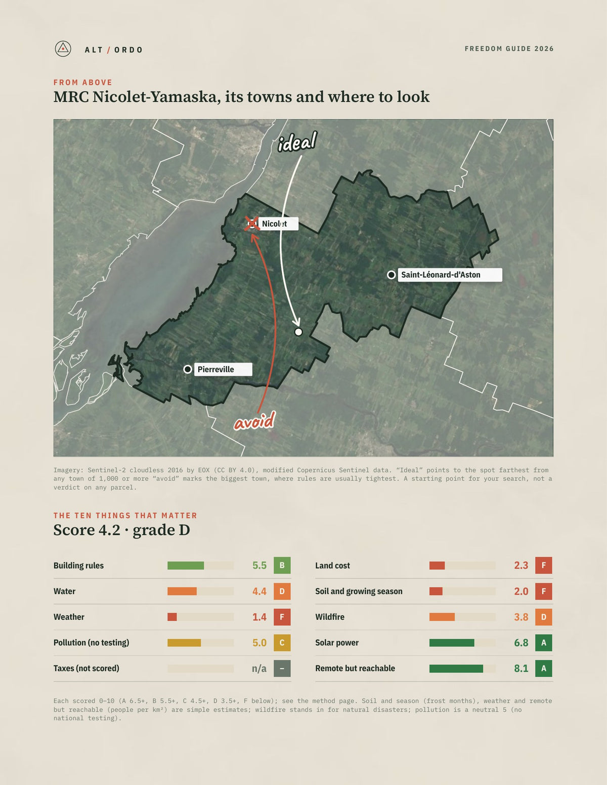 MRC Nicolet-Yamaska, Quebec Off-Grid Guide 2026 from above