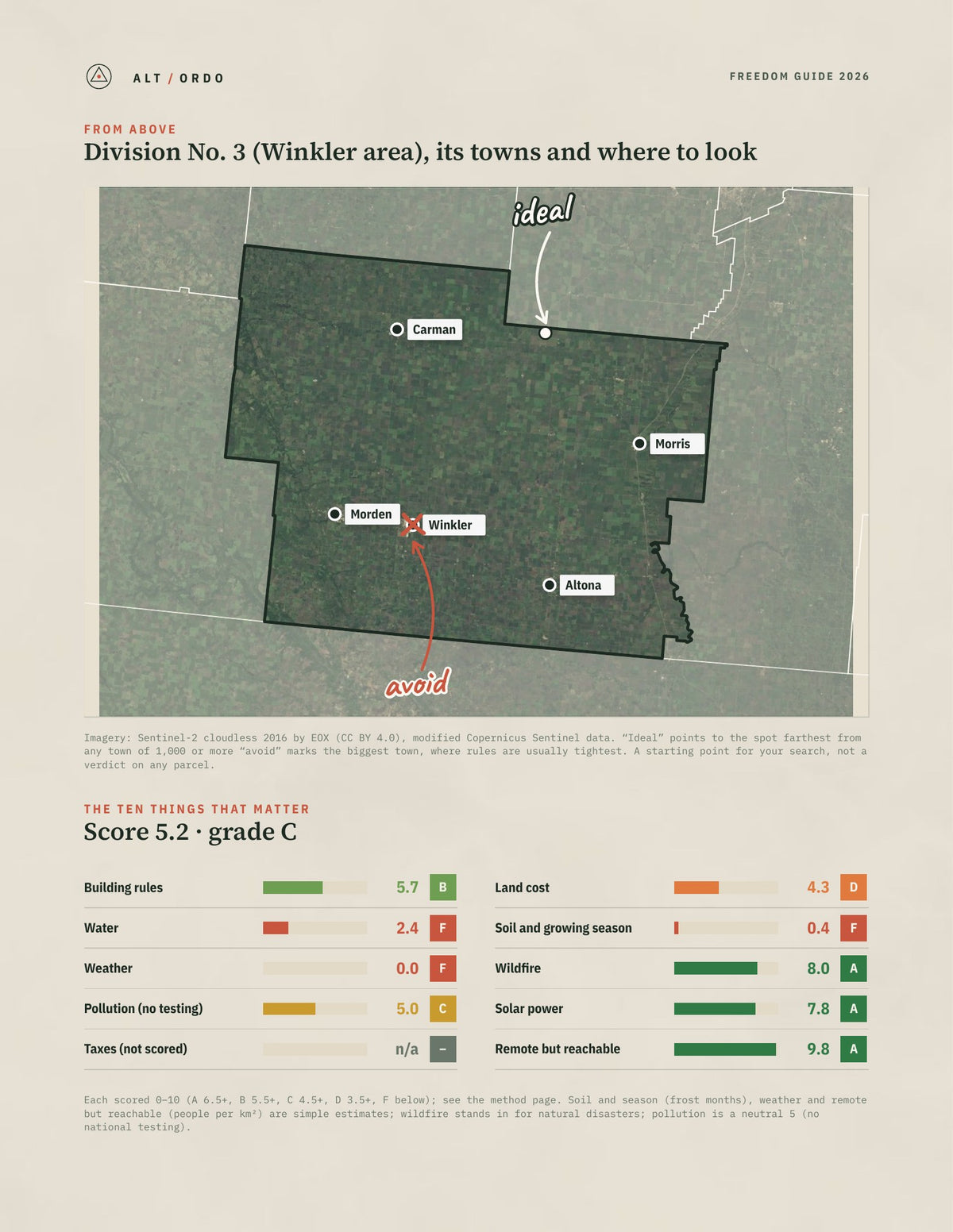Division No. 3 (Winkler area), Manitoba Off-Grid Guide 2026 from above