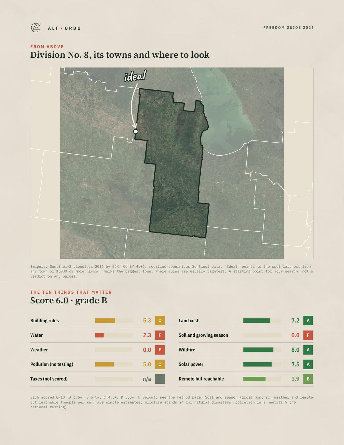 Division No. 8, Manitoba Off-Grid Guide 2026 from above