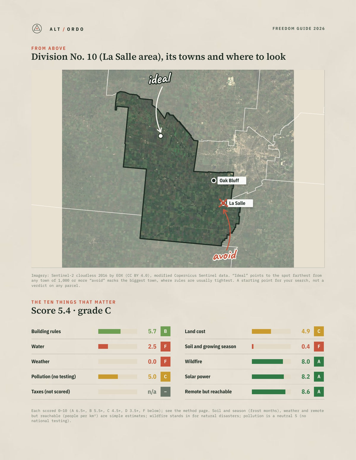 Division No. 10 (La Salle area), Manitoba Off-Grid Guide 2026 from above