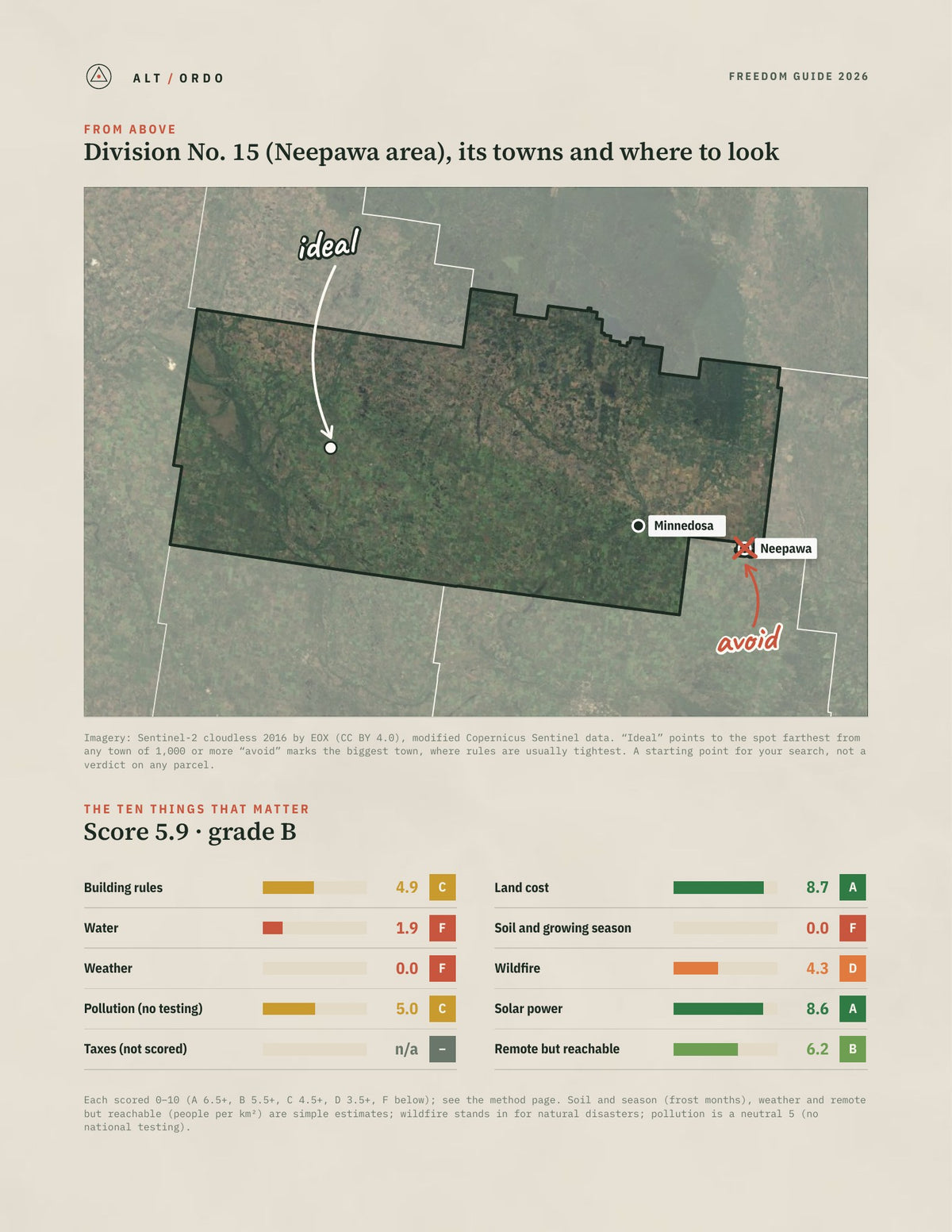 Division No. 15 (Neepawa area), Manitoba Off-Grid Guide 2026 from above
