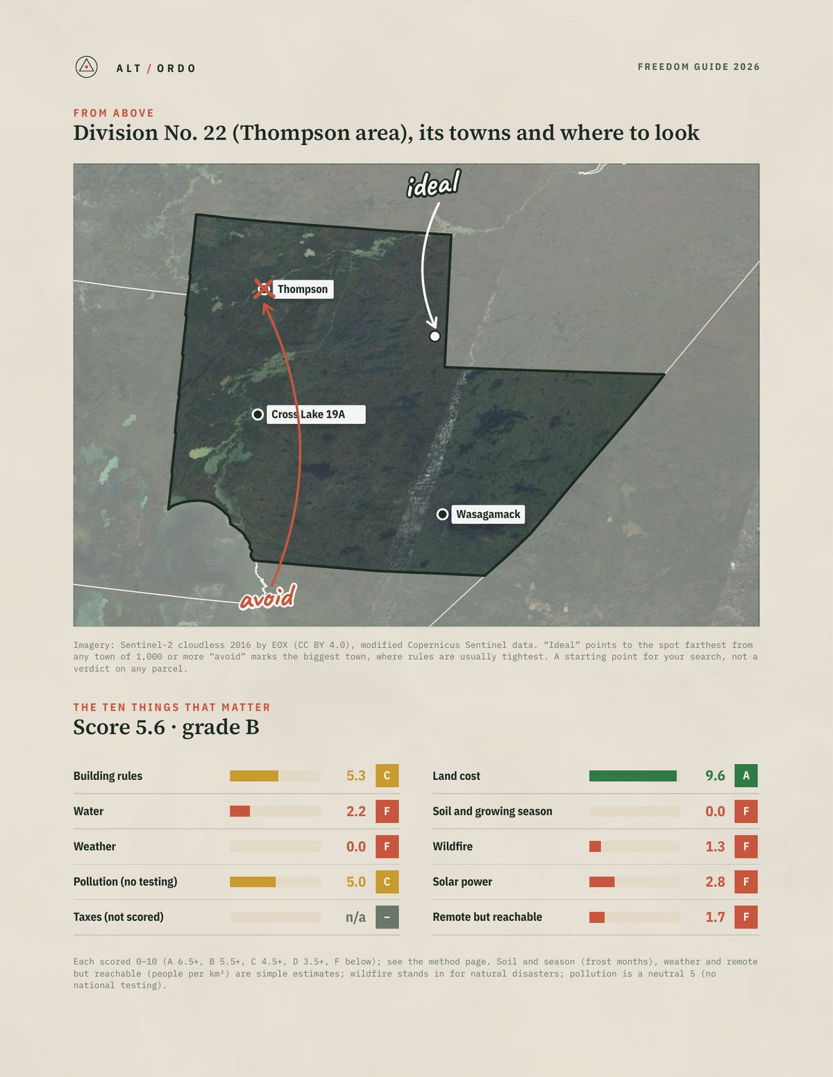 Division No. 22 (Thompson area), Manitoba Off-Grid Guide 2026 from above