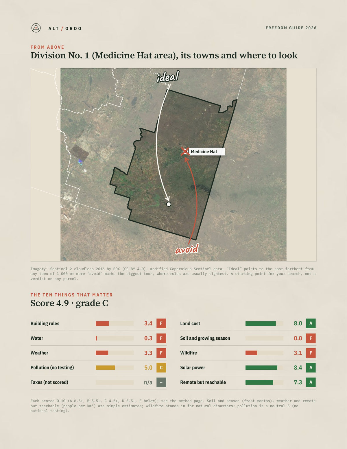 Division No. 1 (Medicine Hat area), Alberta Off-Grid Guide 2026 from above