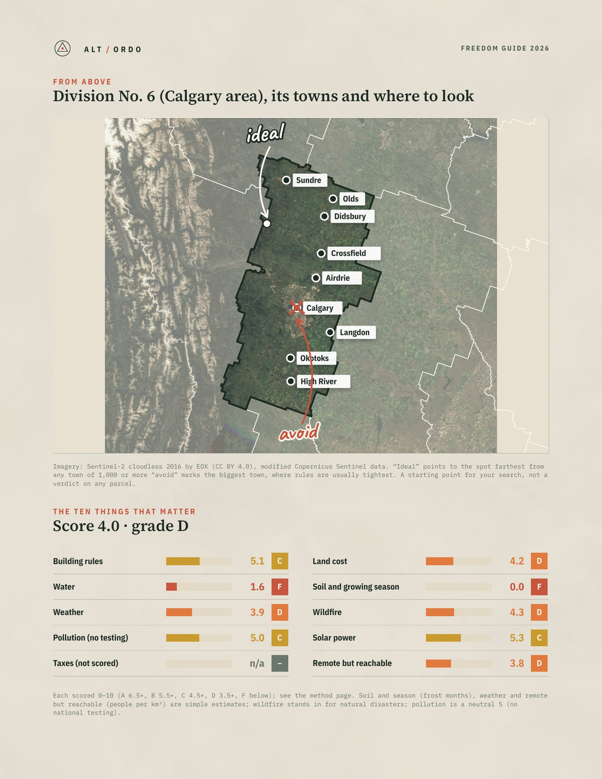 Division No. 6 (Calgary area), Alberta Off-Grid Guide 2026 from above