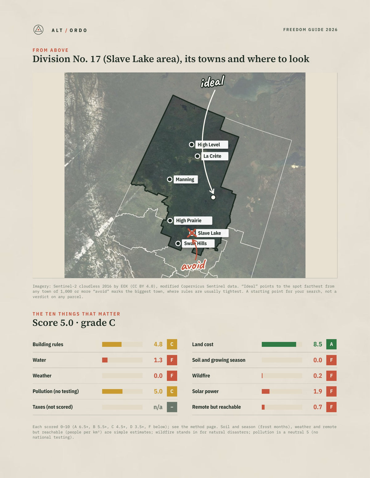 Division No. 17 (Slave Lake area), Alberta Off-Grid Guide 2026 from above