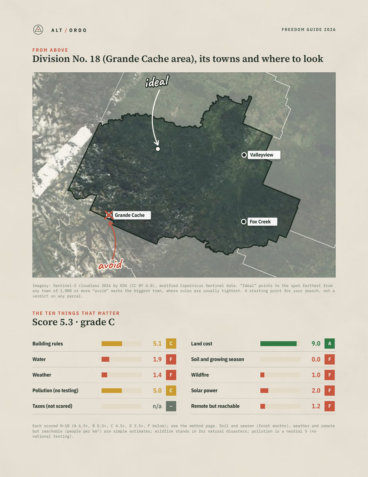 Division No. 18 (Grande Cache area), Alberta Off-Grid Guide 2026 from above