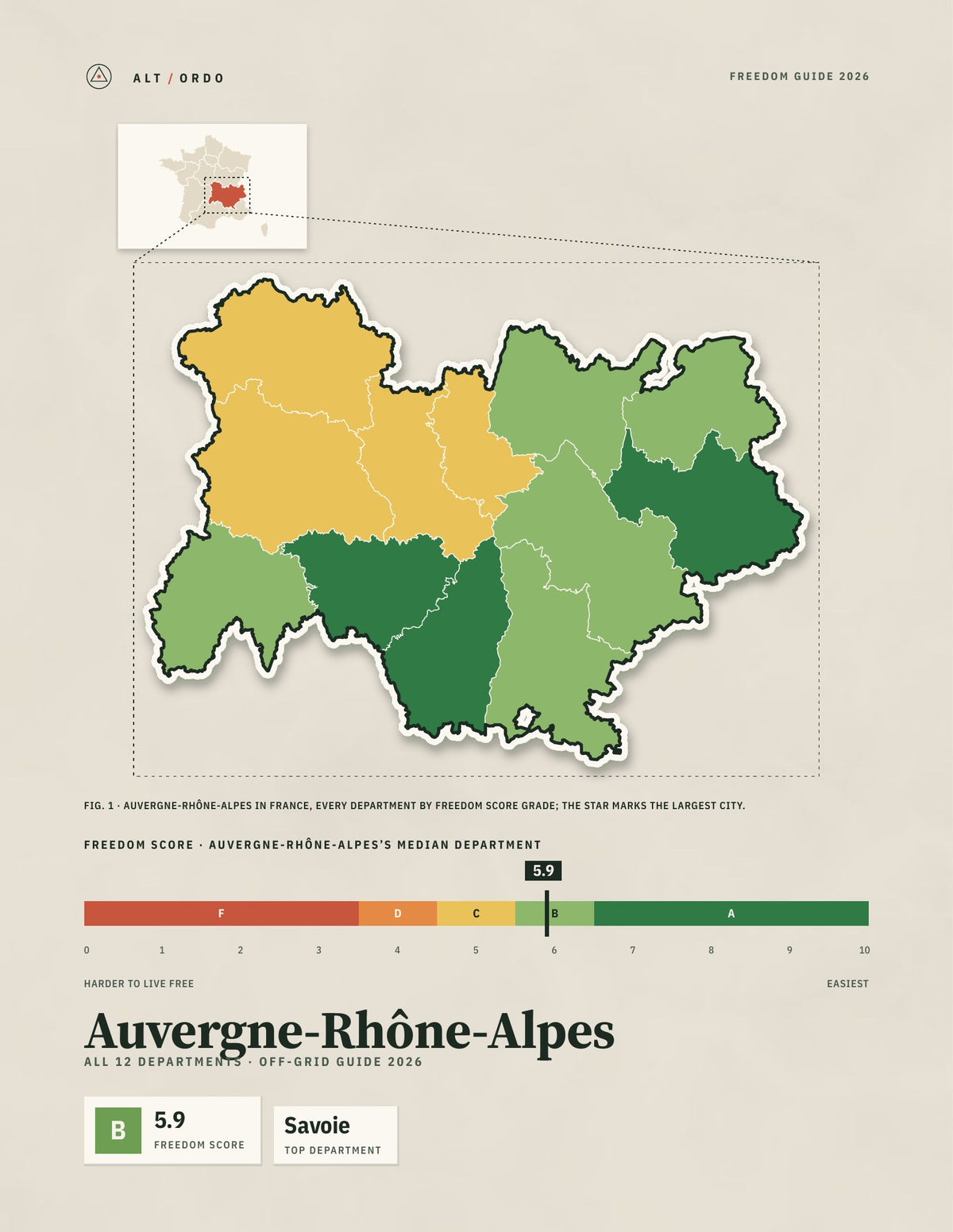 Auvergne-Rhône-Alpes, France Off-Grid Guide 2026: All 12 Departments