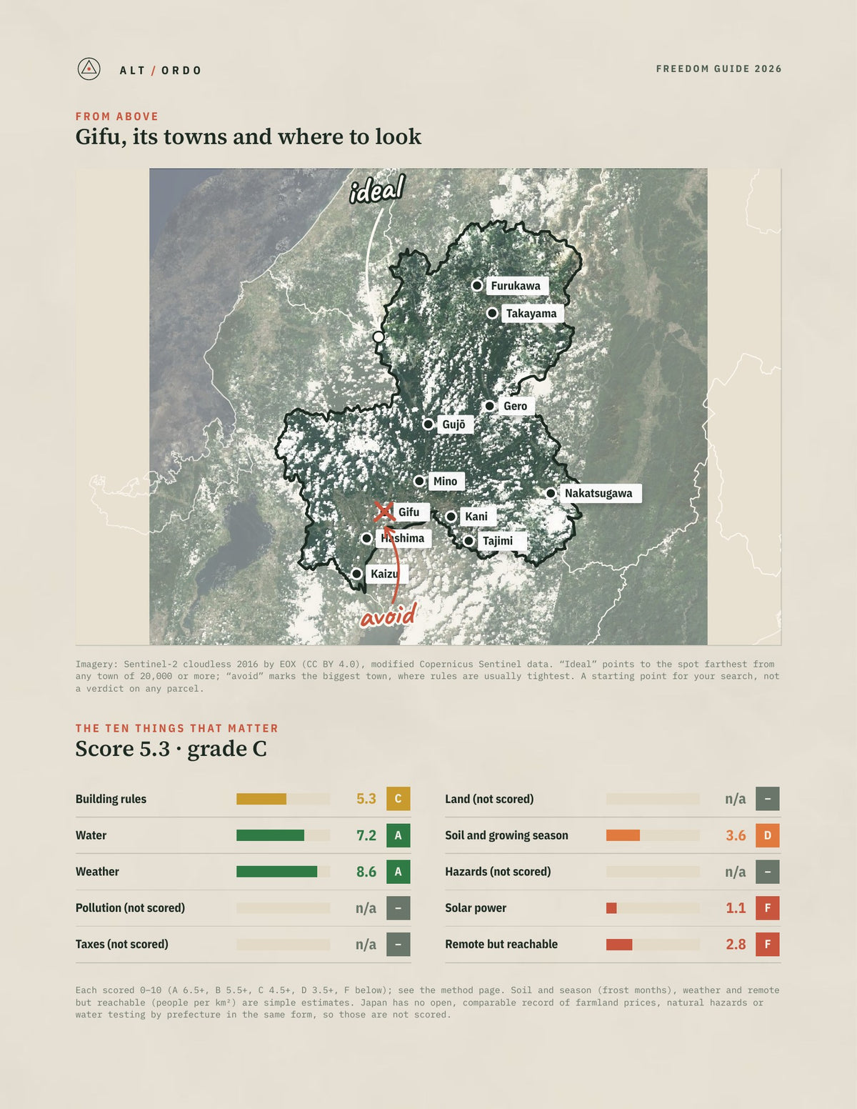 Gifu, Japan Off-Grid Guide 2026 from above