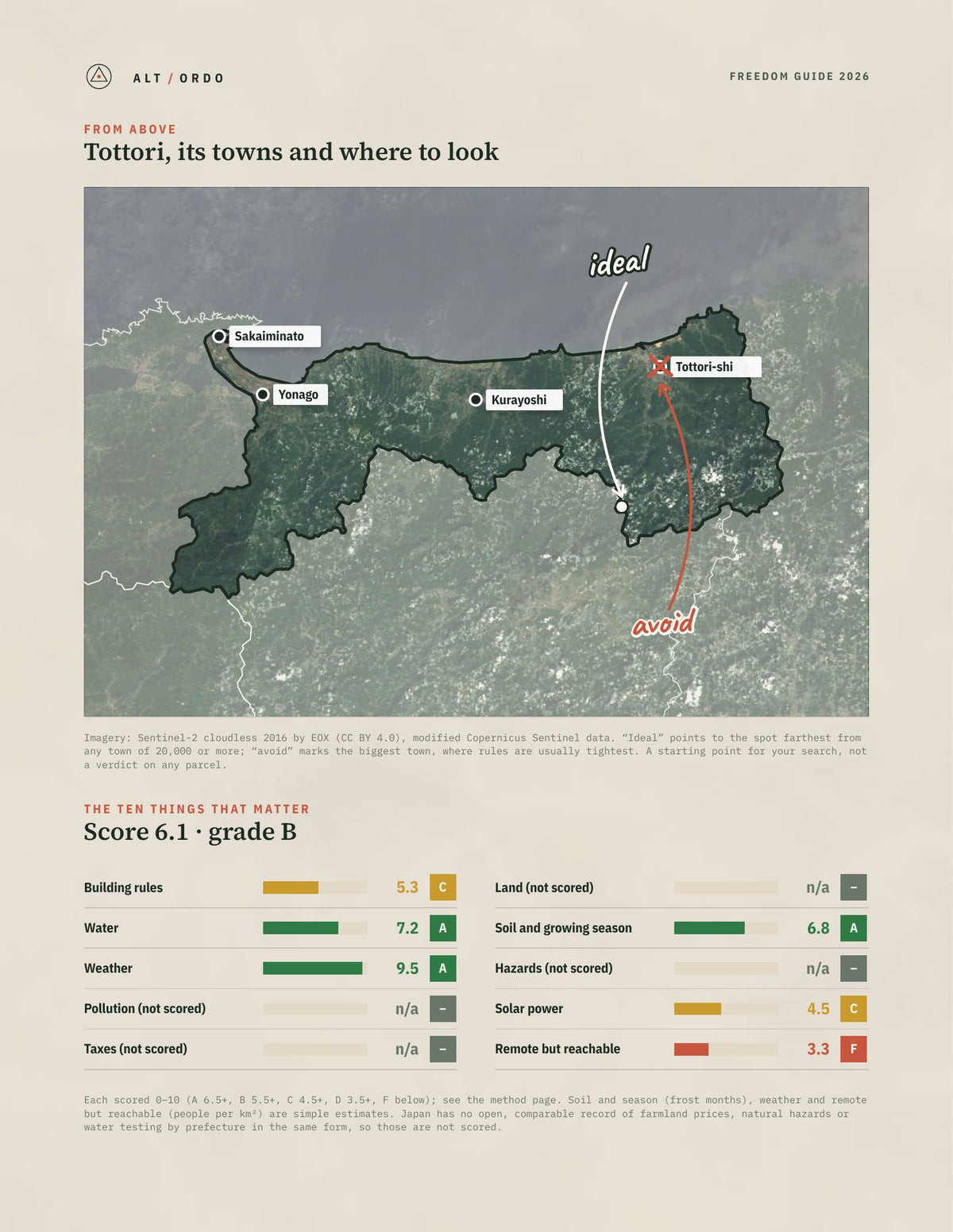 Tottori, Japan Off-Grid Guide 2026 from above