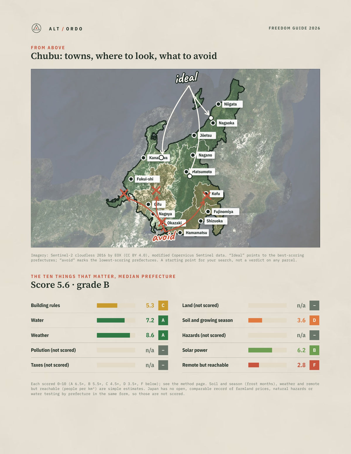 Japan Chubu Region Off-Grid Guide 2026: All 9 Prefectures from above