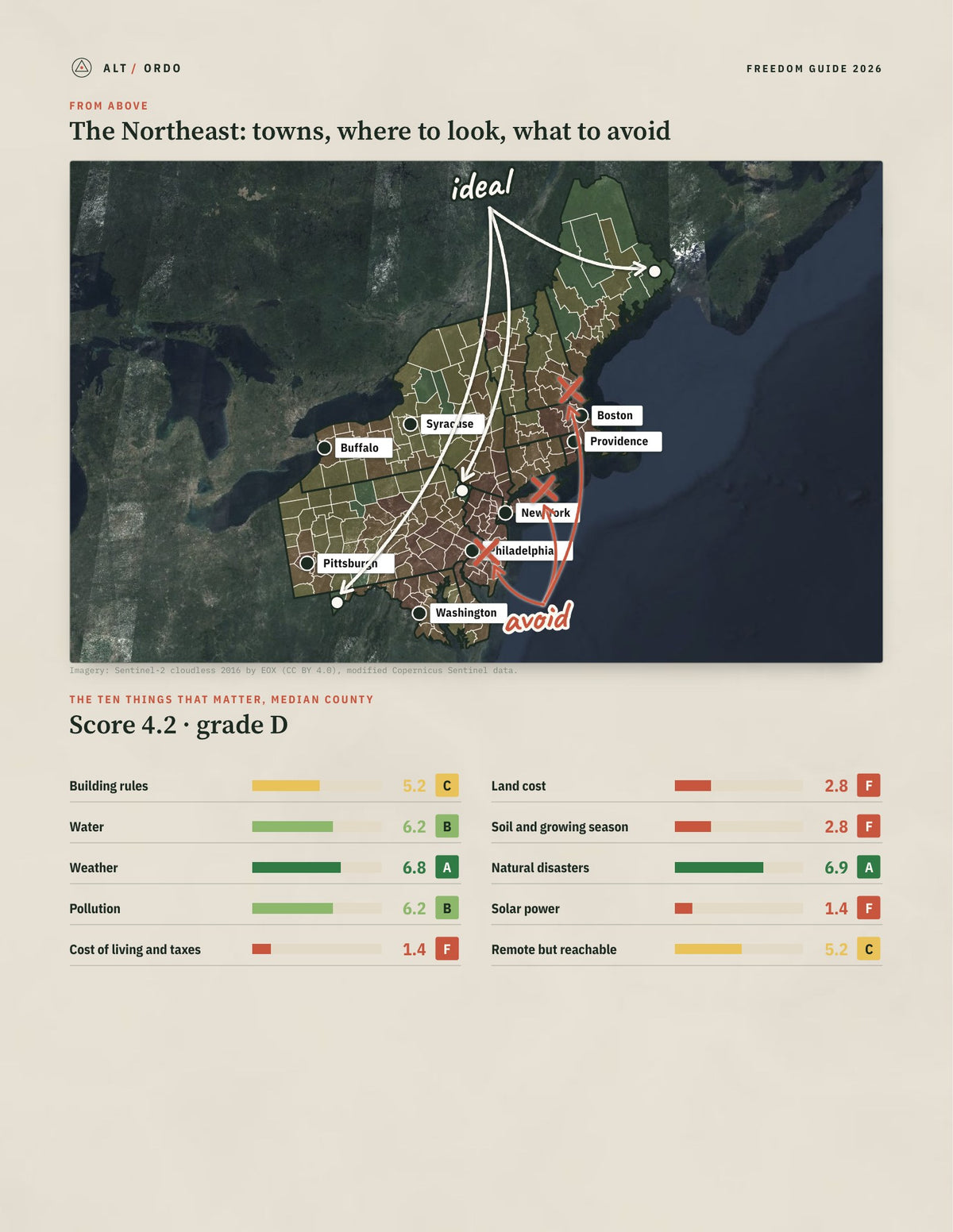 Northeast Off-Grid Guide 2026: 12 States, 246 Counties from above
