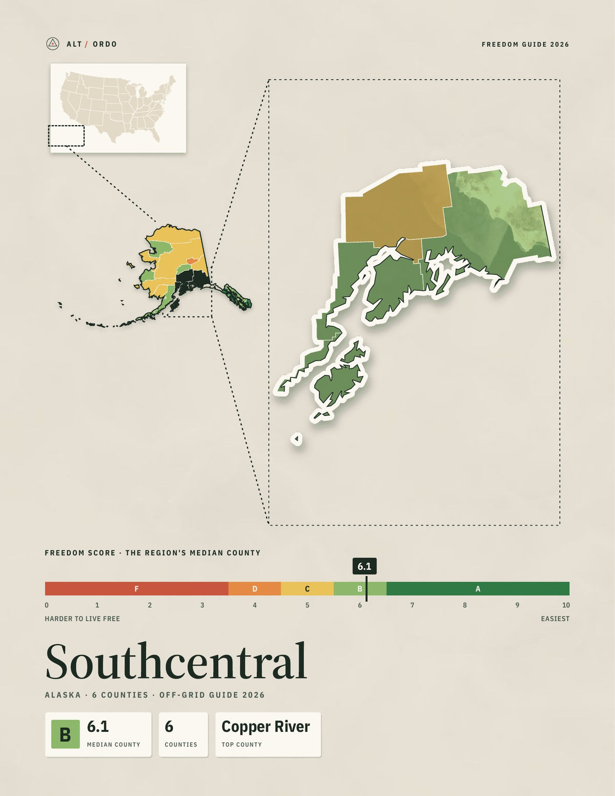 Southcentral, Alaska Off-Grid Guide 2026: 6 Counties Rated