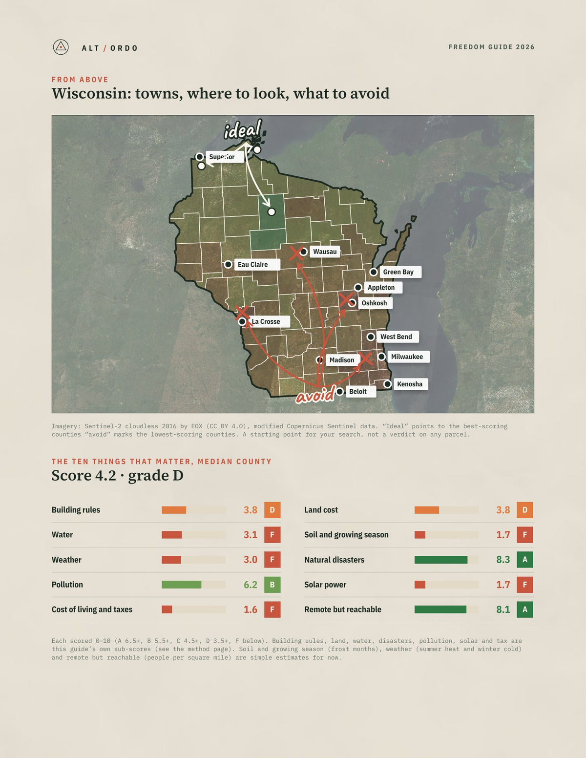 Wisconsin Off-Grid Guide 2026: All 72 Counties from above