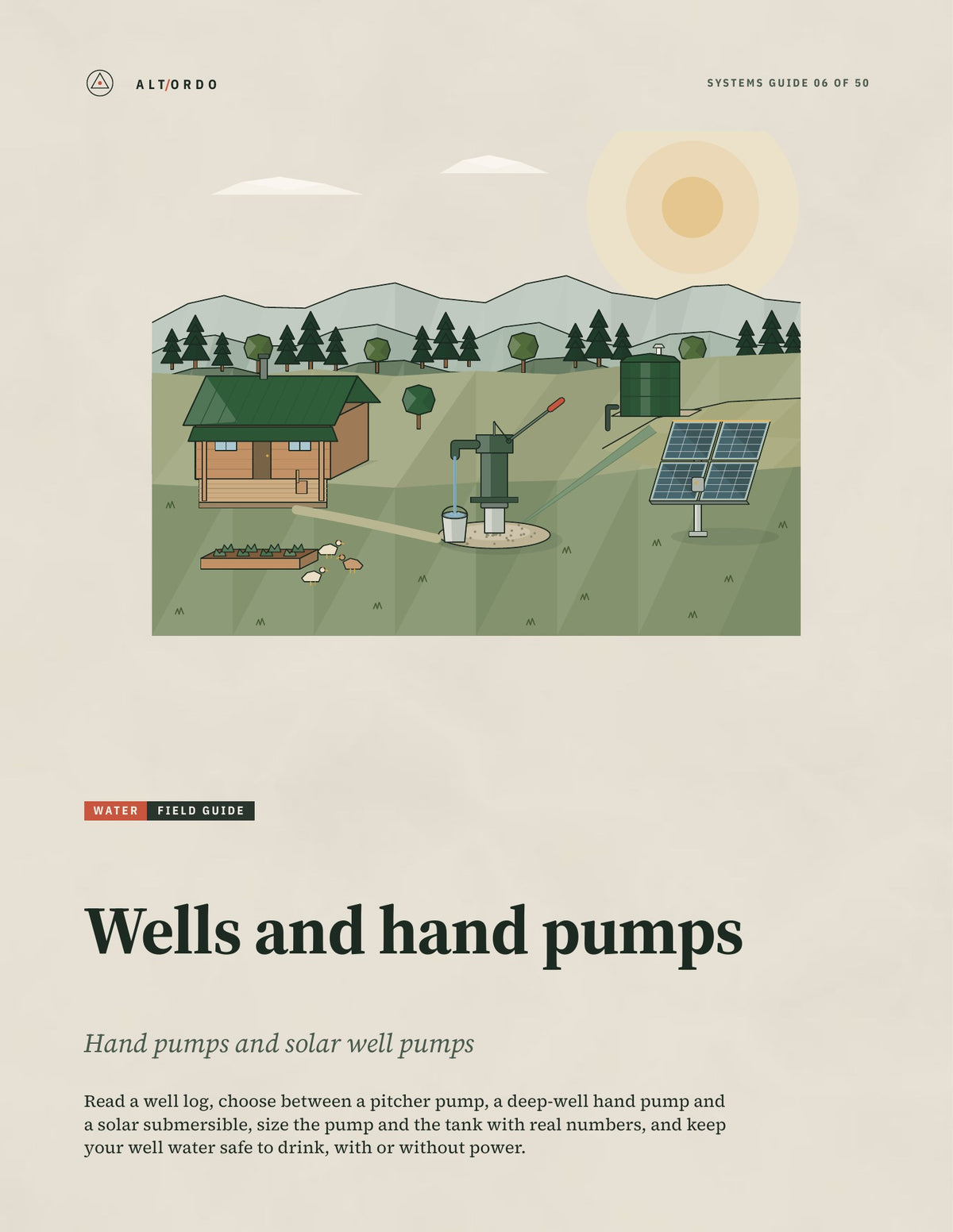 Wells and hand pumps: Hand pumps and solar well pumps · Alt Ordo Systems Guide: cover
