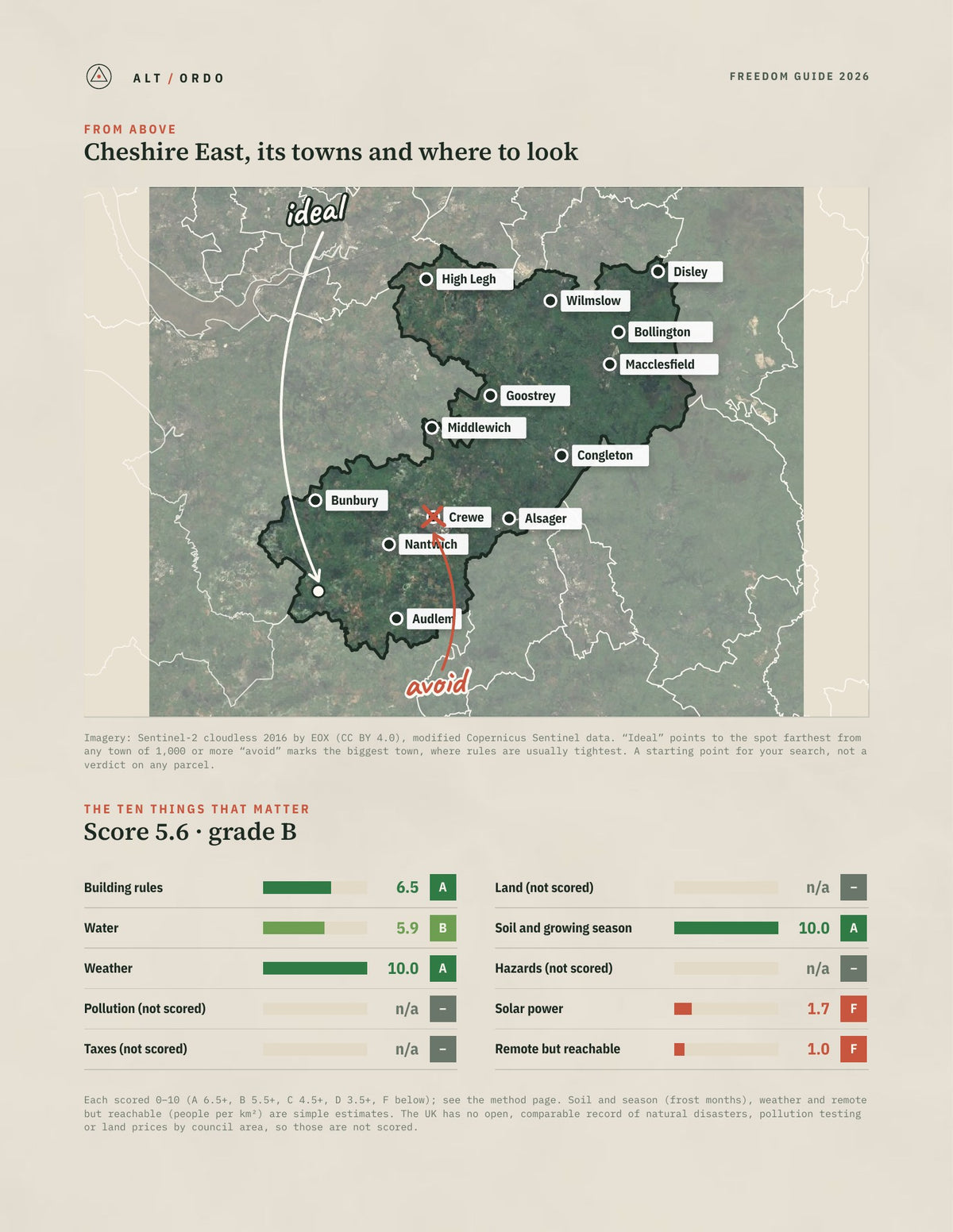 Cheshire East, England Off-Grid Guide 2026 from above