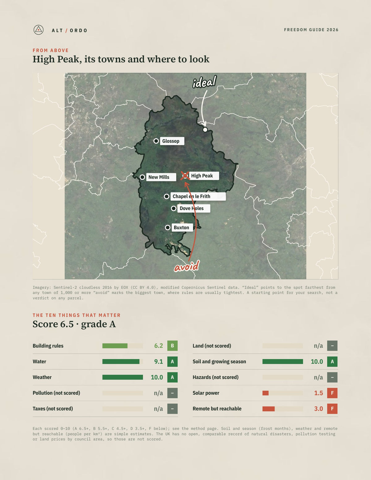 High Peak, England Off-Grid Guide 2026 from above